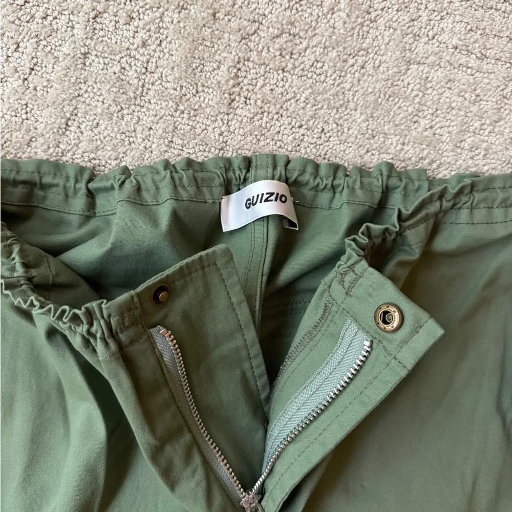 Olive Green Utility Drawstring Track Pants - Picture 4 of 6